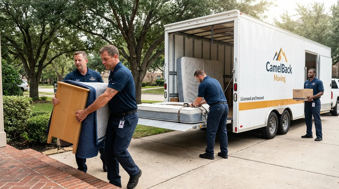 Crew loading residential truck for cross-state move from Sidney, MT